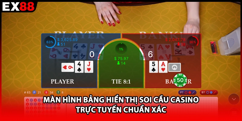 Màn hình bảng hiển thị soi cầu casino trực tuyến chuẩn xác